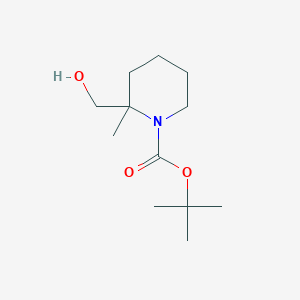 molecular formula C12H23NO3 B13063682 Tert-butyl 2-(hydroxymethyl)-2-methyl-piperidine-1-carboxylate 