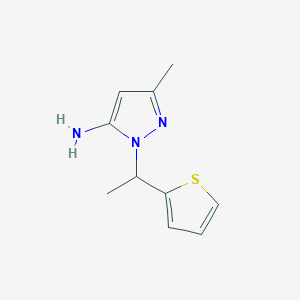 molecular formula C10H13N3S B1306373 5-Methyl-2-(1-thiophen-2-yl-ethyl)-2H-pyrazol-3-ylamine CAS No. 957483-06-6