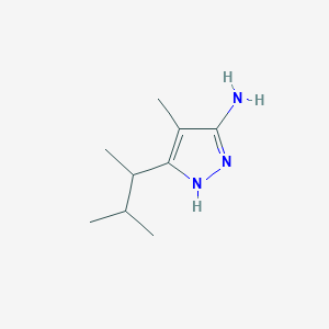 molecular formula C9H17N3 B13063749 4-methyl-3-(3-methylbutan-2-yl)-1H-pyrazol-5-amine 