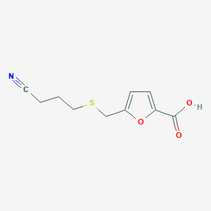 molecular formula C10H11NO3S B13063950 5-([(3-Cyanopropyl)sulfanyl]methyl)furan-2-carboxylicacid 