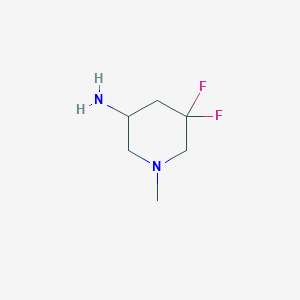 molecular formula C6H12F2N2 B13063980 5,5-Difluoro-1-methylpiperidin-3-amine 