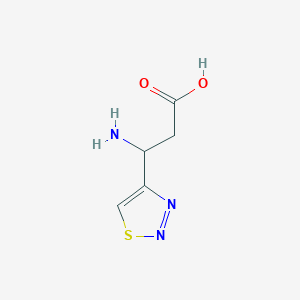 molecular formula C5H7N3O2S B13063986 3-Amino-3-(1,2,3-thiadiazol-4-yl)propanoic acid 