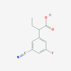 molecular formula C11H10FNO2 B13063993 2-(3-Cyano-5-fluorophenyl)butanoic acid 