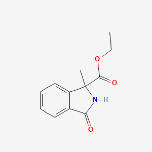 molecular formula C12H13NO3 B13064004 Ethyl 1-methyl-3-oxoisoindoline-1-carboxylate 
