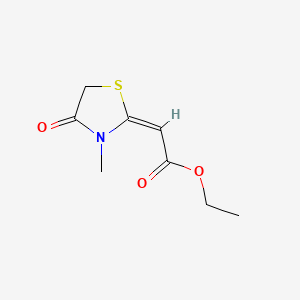 molecular formula C8H11NO3S B13064014 Ethyl 2-(3-methyl-4-oxo-1,3-thiazolidin-2-ylidene)acetate 
