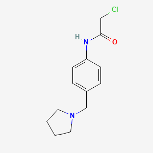 molecular formula C13H17ClN2O B1306403 2-Chloro-N-(4-pyrrolidin-1-ylmethyl-phenyl)-acetamide CAS No. 842965-59-7