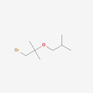 molecular formula C8H17BrO B13064049 1-Bromo-2-methyl-2-(2-methylpropoxy)propane 
