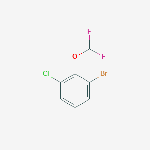 molecular formula C7H4BrClF2O B13064075 1-Bromo-3-chloro-2-(difluoromethoxy)benzene 