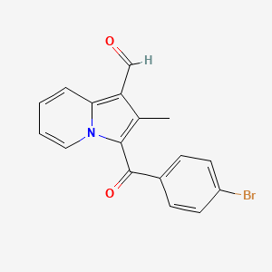 molecular formula C17H12BrNO2 B13064098 3-(4-Bromo-benzoyl)-2-methyl-indolizine-1-carbaldehyde 