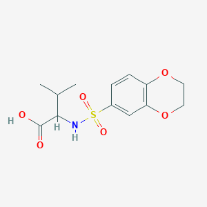 molecular formula C13H17NO6S B1306410 2-(2,3-二氢-苯并[1,4]二氧杂环-6-磺酰胺基)-3-甲基丁酸 CAS No. 1396965-93-7