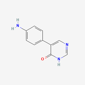 molecular formula C10H9N3O B13064111 5-(4-Aminophenyl)pyrimidin-4-ol 