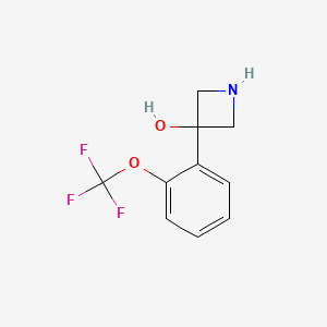 molecular formula C10H10F3NO2 B13064185 3-[2-(Trifluoromethoxy)phenyl]azetidin-3-ol 