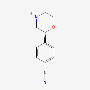 molecular formula C11H12N2O B13064190 4-((S)-morpholin-2-yl)benzonitrile 