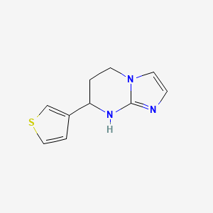 molecular formula C10H11N3S B13064199 7-(Thiophen-3-yl)-5H,6H,7H,8H-imidazo[1,2-a]pyrimidine 