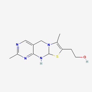 molecular formula C12H16N4OS B13064225 2-(2,7-Dimethyl-9a,10-dihydro-5H-pyrimido[4,5-d]thiazolo[3,2-a]pyrimidin-8-yl)ethanol CAS No. 80483-97-2