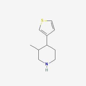 molecular formula C10H15NS B13064301 3-Methyl-4-(thiophen-3-yl)piperidine 