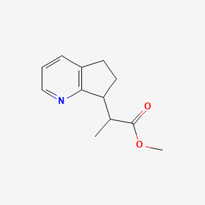 molecular formula C12H15NO2 B13064315 Methyl 2-(6,7-dihydro-5h-cyclopenta[b]pyridin-7-yl)propanoate 