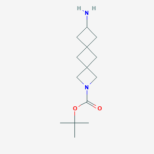 molecular formula C14H24N2O2 B13064316 tert-Butyl8-amino-2-azadispiro[3.1.3.1]decane-2-carboxylate 