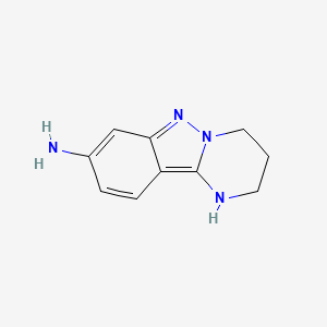 molecular formula C10H12N4 B13064321 1H,2H,3H,4H-Pyrimido[1,2-b]indazol-8-amine 