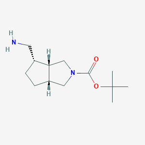 molecular formula C13H24N2O2 B13064336 Racemic-(3aR,4R,6aS)-tert-butyl4-(aminomethyl)hexahydrocyclopenta[c]pyrrole-2(1H)-carboxylate 