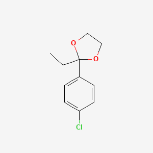 molecular formula C11H13ClO2 B13064354 2-(4-Chlorophenyl)-2-ethyl-1,3-dioxolane 