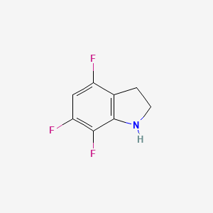 molecular formula C8H6F3N B13064356 4,6,7-trifluoro-2,3-dihydro-1H-indole 