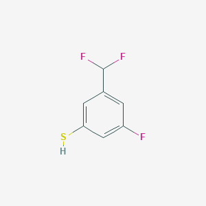 molecular formula C7H5F3S B13064362 3-(Difluoromethyl)-5-fluorobenzenethiol 