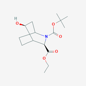 molecular formula C15H25NO5 B13064384 Racemic-(1S,3S,4S,5R)-2-Tert-Butyl3-Ethyl5-Hydroxy-2-Azabicyclo[2.2.2]Octane-2,3-Dicarboxylate 