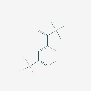molecular formula C13H15F3 B130644 Benzene, 1-(2,2-dimethyl-1-methylenepropyl)-3-(trifluoromethyl)- CAS No. 146558-45-4