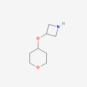 molecular formula C8H15NO2 B13064408 3-((tetrahydro-2H-pyran-4-yl)oxy)azetidine 