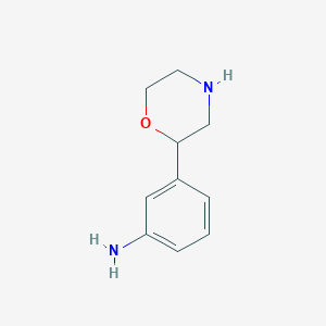 molecular formula C10H14N2O B13064419 3-(Morpholin-2-yl)benzenamine 