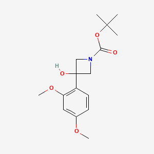 molecular formula C16H23NO5 B13064428 tert-Butyl 3-(2,4-dimethoxyphenyl)-3-hydroxyazetidine-1-carboxylate 