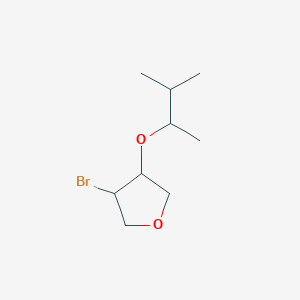 molecular formula C9H17BrO2 B13064458 3-Bromo-4-[(3-methylbutan-2-yl)oxy]oxolane 