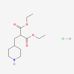 molecular formula C13H24ClNO4 B13064559 Diethyl 2-(piperidin-4-ylmethyl)malonate hcl 