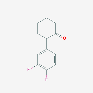molecular formula C12H12F2O B13064662 2-(3,4-Difluorophenyl)cyclohexan-1-one 