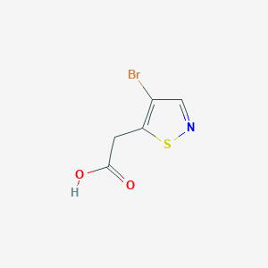 molecular formula C5H4BrNO2S B13064669 2-(4-Bromo-1,2-thiazol-5-yl)acetic acid 