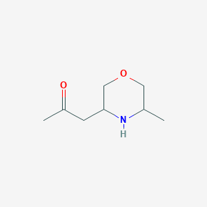 molecular formula C8H15NO2 B13064684 1-(5-Methylmorpholin-3-yl)propan-2-one 