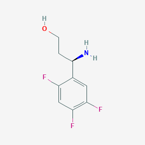 molecular formula C9H10F3NO B13064826 (3R)-3-Amino-3-(2,4,5-trifluorophenyl)propan-1-OL 