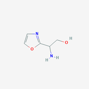 molecular formula C5H8N2O2 B13064844 2-Amino-2-(1,3-oxazol-2-yl)ethan-1-ol 