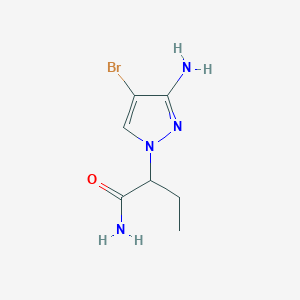 molecular formula C7H11BrN4O B13064863 2-(3-Amino-4-bromo-1H-pyrazol-1-YL)butanamide 