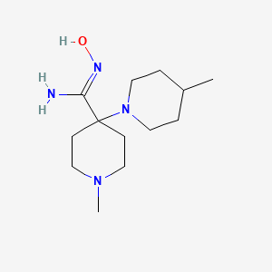 molecular formula C13H26N4O B13064890 N'-hydroxy-1-methyl-4-(4-methylpiperidin-1-yl)piperidine-4-carboximidamide 