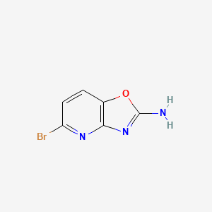molecular formula C6H4BrN3O B13064894 5-Bromooxazolo[4,5-b]pyridin-2-amine 
