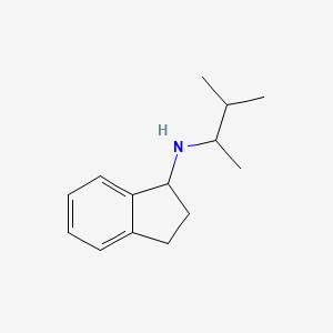 molecular formula C14H21N B13064928 N-(3-methylbutan-2-yl)-2,3-dihydro-1H-inden-1-amine 