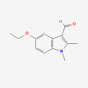 molecular formula C13H15NO2 B1306493 5-Ethoxy-1,2-dimethyl-1H-indole-3-carbaldehyde CAS No. 876715-28-5