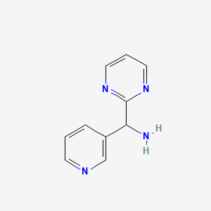 molecular formula C10H10N4 B13064962 Pyridin-3-yl(pyrimidin-2-yl)methanamine 