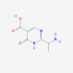 molecular formula C7H9N3O3 B13065152 2-(1-Aminoethyl)-6-oxo-1,6-dihydropyrimidine-5-carboxylic acid 
