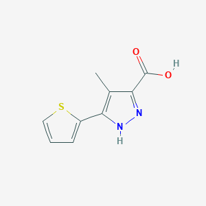 molecular formula C9H8N2O2S B1306568 4-Methyl-5-thiophen-2-yl-2H-pyrazole-3-carboxylic acid CAS No. 890621-27-9