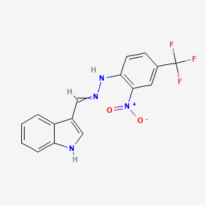 1H-indole-3-carbaldehyde N-[2-nitro-4-(trifluoromethyl)phenyl]hydrazone
