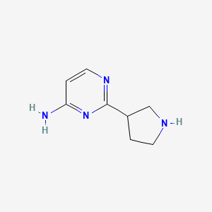 molecular formula C8H12N4 B13066496 4-Amino-2-(pyrrolidin-3-YL)pyrimidine 