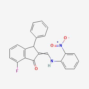 7-Fluoro-2-[(2-nitroanilino)methylene]-3-phenyl-1-indanone